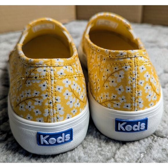 Keds Floral Double Decker Sneakers WOMENS SIZE 9.5 Yellow Slip On Shoes WF65058 - Picture 5 of 9